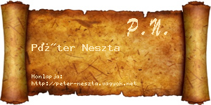 Péter Neszta névjegykártya